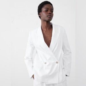 NWT BANANA REPUBLIC WHITE LINEN BOYFRIEND BLAZER S